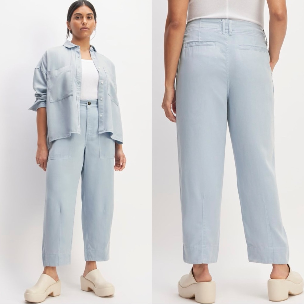 EVERLANE The Utility Chambray Blue ButterSoft Pants Trousers